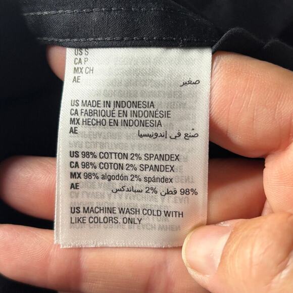 INC Men's Slim Fit Buttondown Shirt Black Size Small 14-14.5 Neck - Picture 5 of 7